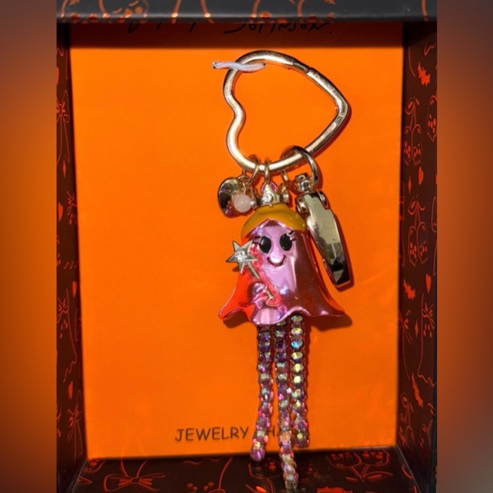Betsey Johnson Pink Ghost Princess Keychain